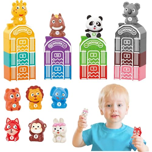 Tierische Fingerpuppen,Fingerpuppen für Kinder,Scheune Zählspielzeug Tierpuppe - 20 x passendes Spiel, Fingerspielzeug für Kleinkinder, Cartoon-Tier-Lernspielzeug, Lernaktivitäten im Vorschulalter von Generic