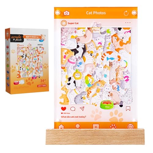 Tierpuzzle für Kinder, Acrylpuzzle für Kinder, Nachtlicht, Lernspielzeug für Vorschule, Acrylpuzzle mit Nachtlicht, lustig und herausfordernd von Generic