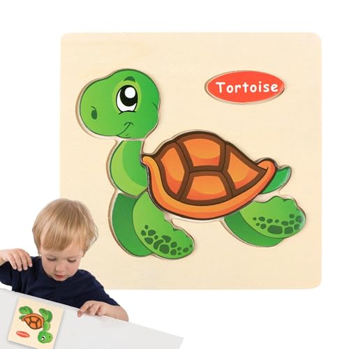 Tierpuzzle für Kinder, Holzpuzzle mit Tieren, Blockpuzzle, buntes und bezauberndes Tierpuzzle | lustige Puzzlespiele, Lernspielzeug von Generic