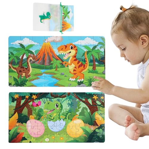 Tierpuzzles für Kinder,Dinosaurierpuzzles für Kinder | Pädagogische Kinder-Puzzletafel,Früherziehungsspielzeug, niedliches Puzzlebrett zur Entwicklung von Fantasie und Feinmotorik von Generic