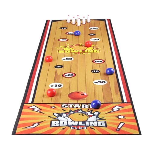 Tisch-Bowling-Set, Tisch-Fußballspiel | Familienbrettspiel im Roll-Up-Design | Fußball-Indoor-Tisch-Curling-Spiele, Desktop-Sport-Brettspiel, Tabletop-Curling-Spiel, leicht für den Innenbereich von Generic