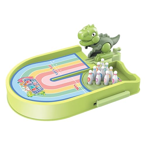 Tisch-Bowlingspiel für Kinder – Cartoon-Dinosaurier-Indoor-Bowling-Set | Lustige und interaktive Mini-Brettspiele, perfekt für Familienaktivitäten, Geschenk für jedes Kind von Generic