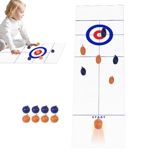 Tisch-Curling-Spiel, Indoor-Shuffleboard | Desktop-Mini-Shuffleboard-Curling, Familienspiel für Picknick-Reisen, Hinterhof-Tailgates-Desktop-Curling-Spiel von Generic