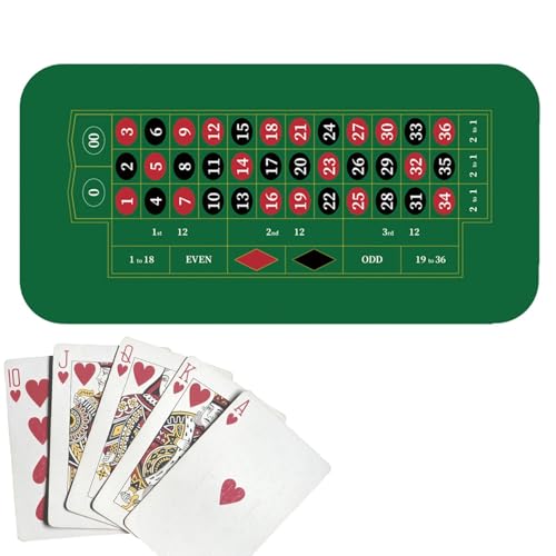 -Tischdecke – Poker-Tischplatten, Spieltisch-Abdeckung | Tragbare Holdem-Pokermatte, Holdem-Gummi-Poker-Obermatte für Pokerpartys, Spendenaktionen, Themenpartys, 47,24 x 23,62 Zoll von Generic