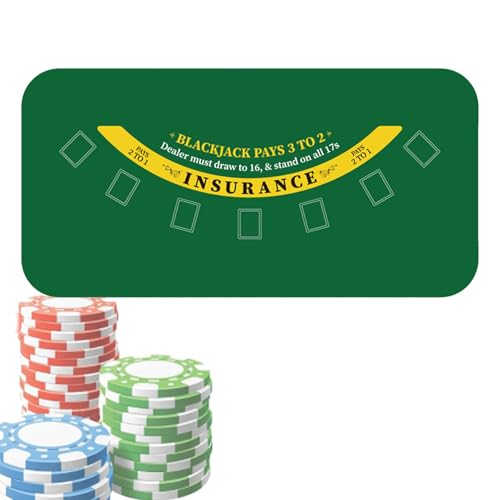 -Tischdecke – Poker-Tischplatten, Spieltisch-Abdeckung | Tragbare Holdem-Pokermatte, Holdem-Gummi-Poker-Obermatte für Pokerpartys, Spendenaktionen, Themenpartys, 47,24 x 23,62 Zoll von Generic