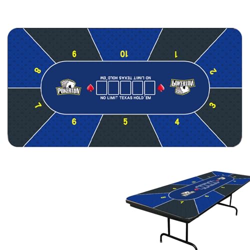 -Tischdecke – Poker-Tischplatten, Spieltisch-Abdeckung | Tragbare Holdem-Pokermatte, Holdem-Gummi-Poker-Obermatte für Pokerpartys, Spendenaktionen, Themenpartys, 47,24 x 23,62 Zoll von Generic