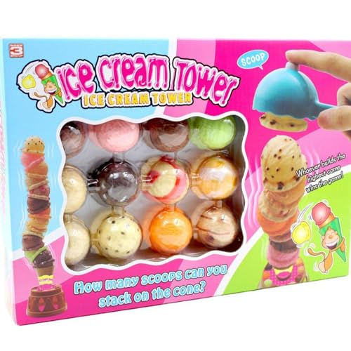 Toddler Ice Cream Stacking Toy - Colorful Wood Dessert Tower Tower, Multi-Chice Cone Stacking Set | Aktivität zur Entwicklung der pädagogischen Motorik, kognitiver Spielvorsitzender, Lernpuzzle Toddler Ice Cream Stacking Toy - Colorful Wood Dessert Tower Tower, Multi-Chice Cone Stacking Set | Aktivität zur Entwicklung der pädagogischen Motorik, kognitiver Spielvorsitzender, Lernpuzzle von Generic