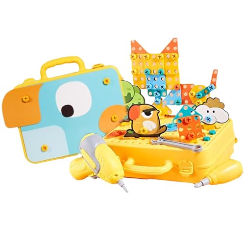 Toolbox für Kleinkinder, Werkzeugkasten für simulierte Bohrmaschine und Schrauben für – simulierte multifunktionale Spielwerkzeugbox, Schraubwerkzeugset, Spielzeug für und Mädchen Toolbox für Kleinkinder, Werkzeugkasten für simulierte Bohrmaschine und Schrauben für – simulierte multifunktionale Spielwerkzeugbox, Schraubwerkzeugset, Spielzeug für und Mädchen von Generic