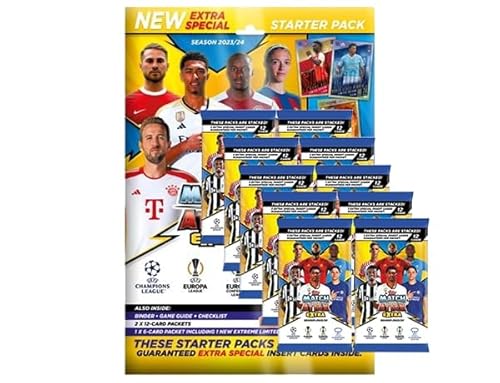 Topps Champions League Match Attax EXTRA 2023/24-1x Starterpack + 10x Booster von Generic