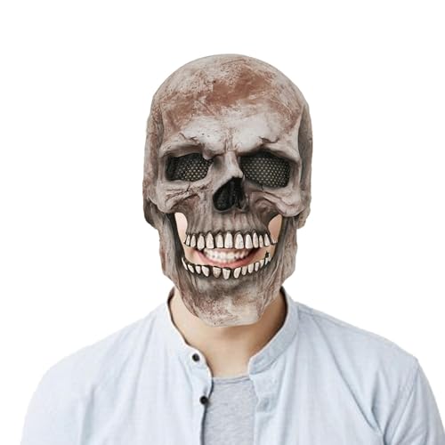 Totenkopf-Maske für das ganze Gesicht, Halloween-Schädel-Maske,Vollgesichts-Schädelmaske - Cosplay-Kostüm-Schädelmaske, einzigartige und kreative Vollgesichts-Skelettmaske von Generic