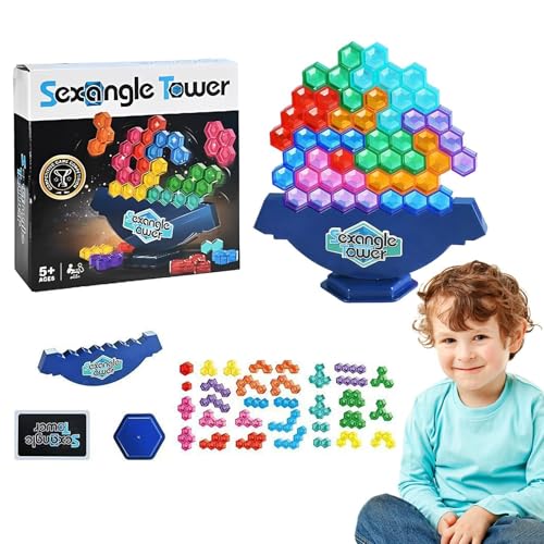 Tower Balance Stack -Blöcke, Balancestapel, Sechseckige Bausteine Puzzle - Stamm Spielzeug für Kinder und Erwachsene, Lernaktivitäten für Familienspielabend Tower Balance Stack -Blöcke, Balancestapel, Sechseckige Bausteine Puzzle - Stamm Spielzeug für Kinder und Erwachsene, Lernaktivitäten für Familienspielabend von Generic