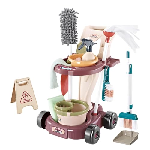 Toy Cleaning Set - Simulationsspielzeug, Hausarbeitsspielzeug, Reinigungsspielzeug für Kinder, Reinigungsspielzeug, Mopp und Besen-Set für Kinder von Generic