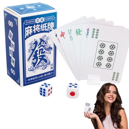 Tragbarer Mahjong-solitairee – kompakte Reisespielkarten, Freizeit-Mahjong-Karten für draußen | Robuste, Faltbare minii-Spielkarte, Reise-Mahjong-Karten für Freunde, Erwachsene, Outdoor-Aktivitäten von Generic