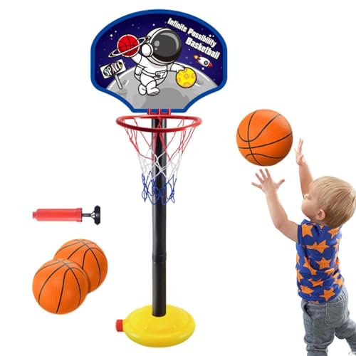 Tragbares Basketballständer-Set – Indoor-Sportspielzeug, verstellbares Basketballtor | Praktischer Basketballständer für draußen, Lernspielzeug für Keller, Garage, Kindergarten-Klassenzimmer von Generic