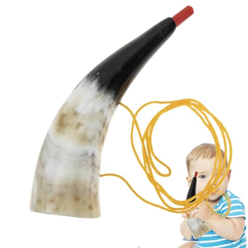 Tragbares Hornspielzeug für Kinder - Fun Bull Horn Trompete mit realistischem Klang, leichtem und haltbarem Windinstrument für Musikliebhaber, Anfänger, Spielen im Freien, Paraden und Partyunterhaltun von Generic