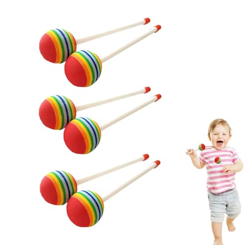 Trommelschlägel für – 6 Trommelschlägel in Lollipop Form, weiche und frische Drumsticks, Marimba-Schlägel, Glockenspiel Sticks für Musiklehrer von Generic