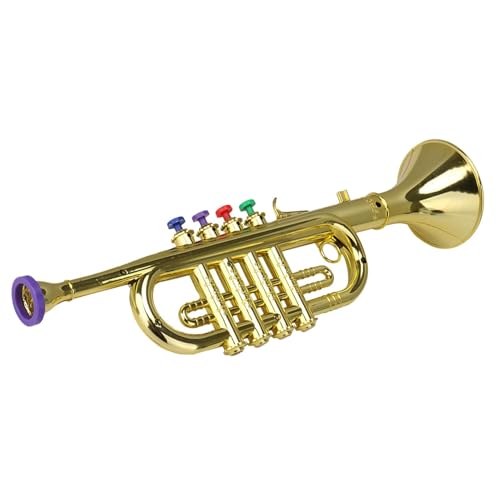 Trompetenspielzeug – Trompete Musikspielzeug für Trompete | . Blasinstrumente für 37 x 10 x 9 cm, mit 4 farbigen Knöpfen, lauter Klang, Spielzeug für die frühe Bildung, Trompetenspielzeug – Trompete Musikspielzeug für Trompete | . Blasinstrumente für 37 x 10 x 9 cm, mit 4 farbigen Knöpfen, lauter Klang, Spielzeug für die frühe Bildung, von Generic