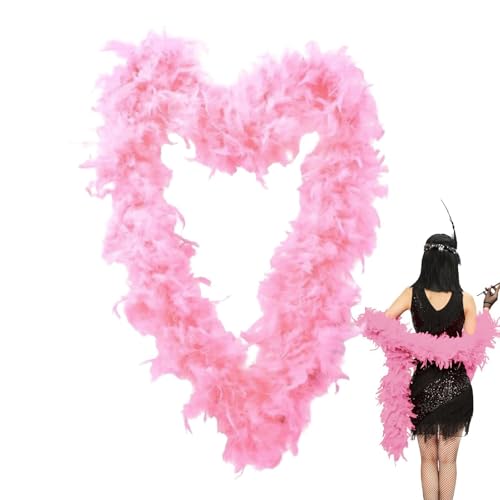 Turkey Feather Boa - Rosa Federboa, Truthahn-Rosa-Feder-Dekoration | Weiche Kostüm-Federboas, Mädchen-Kostüm-Partyzubehör für Hochzeit, Halloween, Tanzen, Partys, Cosplay von Generic