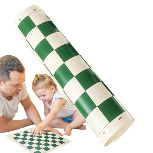 Turnierschachbrett - Soft Rollable Chess Game Matte, kompaktes Faltenschachbrett | Tragbare Schachmatte in Turniergröße, Langlebende Checkers Board für Familienversammlungen und Partys Indoor & Outdoo von Generic