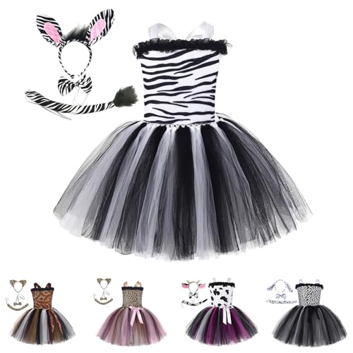 Tutu-Rock für Mädchen Karneval Kleinkind Mädchen Mode Ärmelloses Tier Desgin Pageant Party Abendkleid Leistung Kostüm Für Kinder Kleidung für Party Karneval Showtanz (Grey, 2-3 Years) von Generic