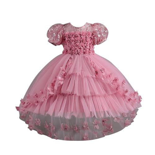 Tutu-Rock für Mädchen Karneval Spitze Blütenblatt Kinder Hochzeit Kleid Prinzessin Kleid Kleine Mädchen Schleppe Kleid Kinder Kleid Karneval Party Tanz (10-11 Years) von Generic