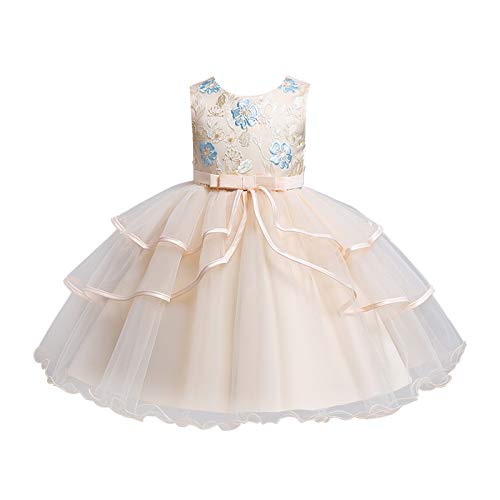 Tutu-Rock für Mädchen - Kleinkind Cosplay Kinderkleid Kleidung Ärmellose Spitze Prinzessin Partymantel Kleidung & Rock für Kostümpartys Tanz (Beige, 3-4 Years) von Generic