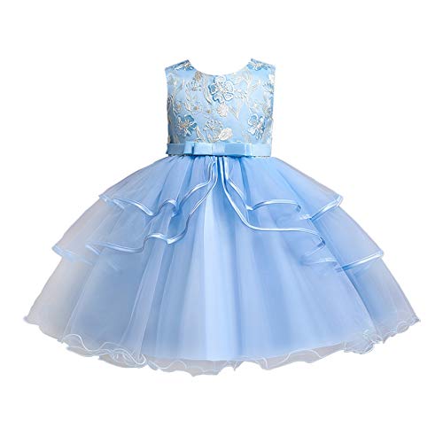 Tutu-Rock für Mädchen - Kleinkind Cosplay Kinderkleid Kleidung Ärmellose Spitze Prinzessin Partymantel Kleidung & Rock für Kostümpartys Tanz (Blue, 5-6 Years) von Generic