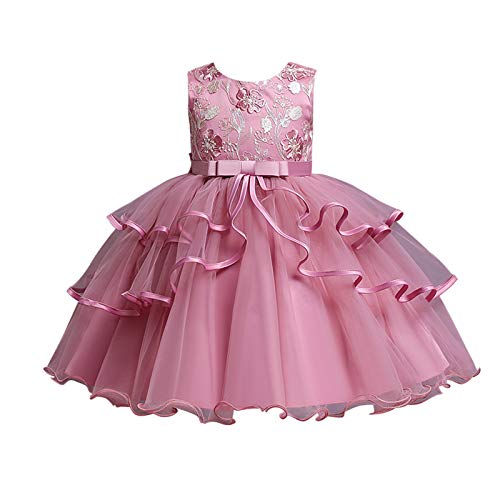 Tutu-Rock für Mädchen - Kleinkind Cosplay Kinderkleid Kleidung Ärmellose Spitze Prinzessin Partymantel Kleidung & Rock für Kostümpartys Tanz (Rose Red, 3-4 Years) von Generic