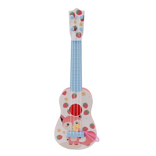 Ukulele-Musikspielzeug, Cartoon-Simulation, Ukulele-Instrumentenspielzeug, 4 Verstellbare Saiten, Ukulele-Gitarrenspielzeug für Im Vorschulalter ab 3 Jahren (PINK) von Generic