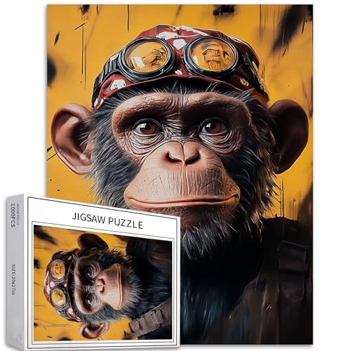 Unique Monkey Puzzle für Erwachsene, 1000 Teile, 50,8 x 68,9 cm, bunt, DIY-Heimdekoration, Geschenk, Familien-Puzzle, perfekt für Spieleabend von Generic