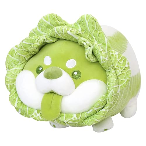 Veggie Dog Plüschtier, 40 cm, Shiba Inu Plüschtier, weiches und Flauschiges Plüschtier, Kuschelkissen – Geschenk für alle Altersgruppen und Anlässe von Generic