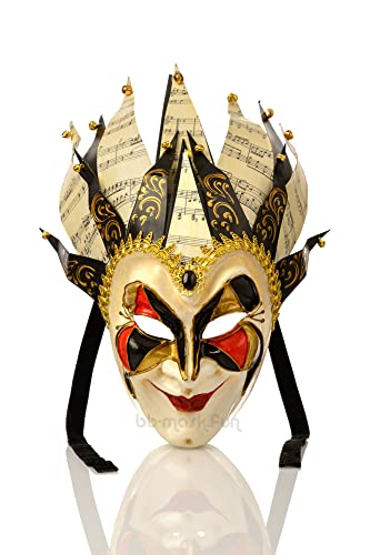 Venezianische Karnevalsmaske, Joker-Maske, Weihnachtsmaske wie Boris, Brejcha, Halloween-Maske, Party, Schwarz von Generic