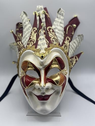 Venezianische Narrenmaske rot, handgefertigt Venezianische Maske, Maskenball Masken. von Generic