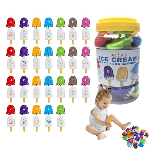 Verschiedene Buchstaben, Alphabet, Alphabet-Spielzeug, Farbsortier-Spielzeug-Set – Lernspielzeug in Eisform für R Verschiedene Buchstaben, Alphabet, Alphabet-Spielzeug, Farbsortier-Spielzeug-Set – Lernspielzeug in Eisform für R von Generic