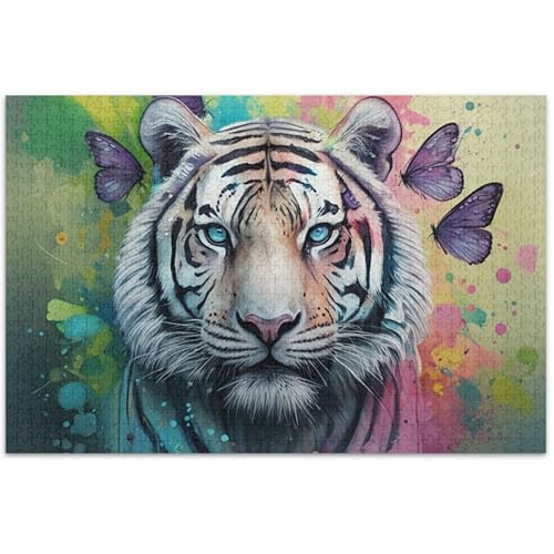 Vibrant Painting Tiger Schmetterling Puzzle 500 Teile für Erwachsene, Tierkunstmalerei, benutzerdefiniertes lustiges hartes Puzzle, weiße Elefanten, Geschenke, 500 Teile Vibrant Painting Tiger Schmetterling Puzzle 500 Teile für Erwachsene, Tierkunstmalerei, benutzerdefiniertes lustiges hartes Puzzle, weiße Elefanten, Geschenke, 500 Teile von Generic