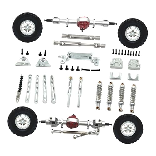 Vorne und hinten Portalachse DIY Kit RC-Autozubehör Stoßdämpfer vorne und hinten Upgrade-Teile für RC-Autos im Maßstab 1/12 für 82S, Silber Vorne und hinten Portalachse DIY Kit RC-Autozubehör Stoßdämpfer vorne und hinten Upgrade-Teile für RC-Autos im Maßstab 1/12 für 82S, Silber von Generic