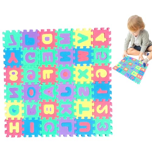 Vorschulmatte - Schaumstoffmatten für Kinder,Bodenfliesen aus Schaumstoff mit Alphabet und Zahlen öffnen den Geist der Kinder für die Familienerziehung, Vorschulgeschenk Vorschulmatte - Schaumstoffmatten für Kinder,Bodenfliesen aus Schaumstoff mit Alphabet und Zahlen öffnen den Geist der Kinder für die Familienerziehung, Vorschulgeschenk von Generic