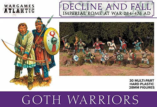 Wargames Atlantic Decline and Fall: Imperial Rom at War – Goth Warriors (30 Figuren) mehrteiliges Hartplastik (High Impact Polystyrol), 28 mm Figuren von My Pet Elephant