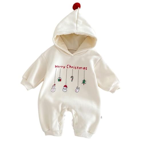 Weihnachten Fleece Overall Baby Mädchen Santa Claus Costume Baby Weihnachten Outfit Kleidung Kleidung Weihnachten Mädchen Babykleidung Jungen 0-6 Monate Strampler Und Mützen von Generic