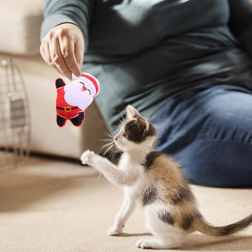 Weihnachts-Katzenminze-Spielzeug – Katzen-Katzenminze-Spielzeug, Kätzchen-Spielzeug Zum Beißen, Katzenminze-Spielzeug Für Katzen, Exquisites Katzenkissen-Spielzeug, Weihnachtliches Katzen-Plüschspielz von Generic