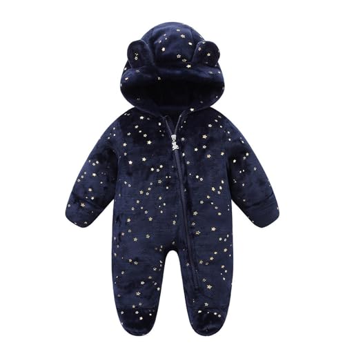 Weihnachts Kinder Baby Fleece Overall Säugling Weihnachten Schneeanzug Neugeborenen Strampler Warme Christmas Mantel 0-3 Monate (Blue, 0-3 Months) von Generic