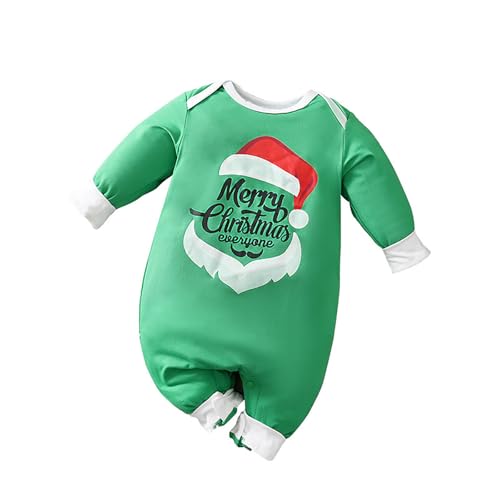 Weihnachts Kinder wojonifuiliy01 Party-Set - Neugeborenen Baby Mädchen Jungen Weihnachten Outfits Babyspielanzug Langarm Overall Weihnachtskleidung Christmas (Green, 12-18 Months) von Generic