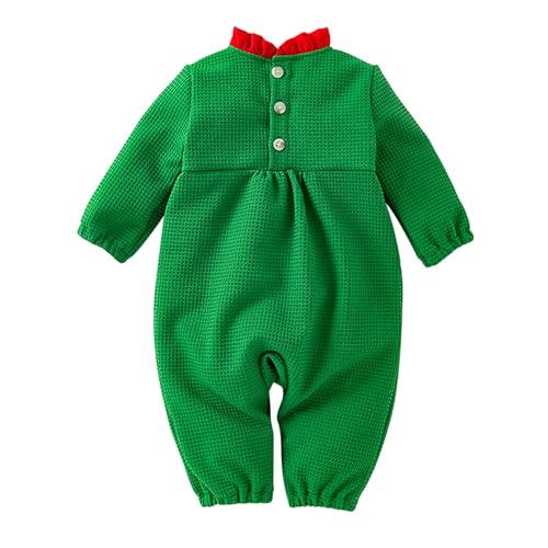 Weihnachts Kinder wojonifuiliy01 Strampler Neugeborenen Unisex Baby Junge Mädchen Weihnachten Taste Romper Body Einfarbig Overall Outfits Kleidung Christmas (Green, 12-18 Months) von Generic