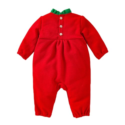 Weihnachts Kinder wojonifuiliy01 Strampler Neugeborenen Unisex Baby Junge Mädchen Weihnachten Taste Romper Body Einfarbig Overall Outfits Kleidung Christmas (Red, 12-18 Months) von Generic