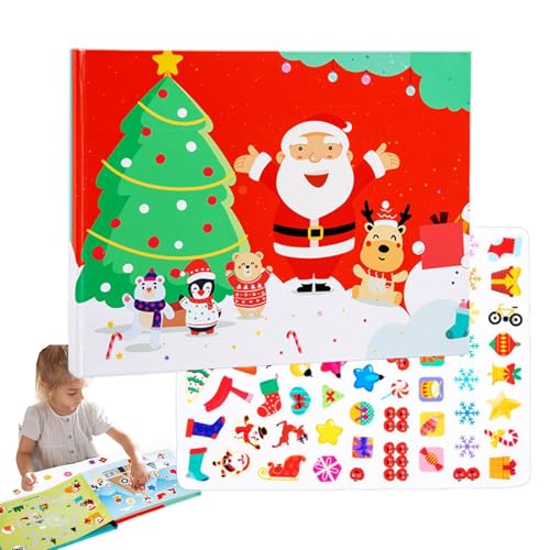 Weihnachts-Stickerbuch Für Kleinkinder – Weihnachts-Aktivitätsbuch Für Kinder, Jelly-Sticker-Weihnachtsbuch-Lernspielzeug | Wiederverwendbare Weihnachtsaufkleber, Spielzeug Für Kleinkinder, von Generic