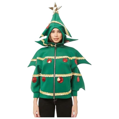 Weihnachtsbaum-Kostüm für Erwachsene mit Geschenk-Schuhüberzügen Baum-Kostüm für Erwachsene für Weihnachten Weihnachtsbaum-Outfit von Generic