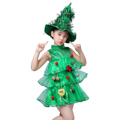 Weihnachtsbaum-Kostüm für Kinder, Weihnachtsbaumkleid für Kleinkinder,Weihnachtsbaum-Form-Festival-Kleidung | Mädchen-Weihnachts-Cosplay-Outfit-Kleid. Mädchen-Weihnachts-Outfit-Kleid für Mädchen, Kind von Generic