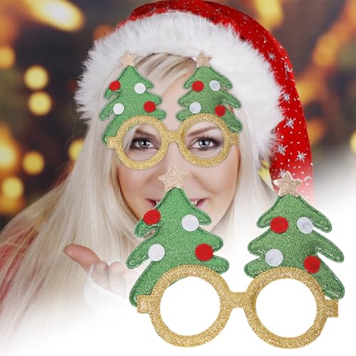 Weihnachtsbrillengestelle | Brillen mit Feiertagsmotiven | Lustige Weihnachtsbrillengestelle | Weihnachtsparty-Set | Fotoautomaten-Weihnachtsparty Szw923 (A, One Size) von Generic