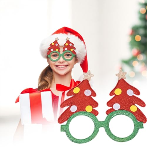 Weihnachtsbrillengestelle | Brillen mit Feiertagsmotiven | Lustige Weihnachtsbrillengestelle | Weihnachtsparty-Set | Fotoautomaten-Weihnachtsparty Szw923 (B, One Size) von Generic