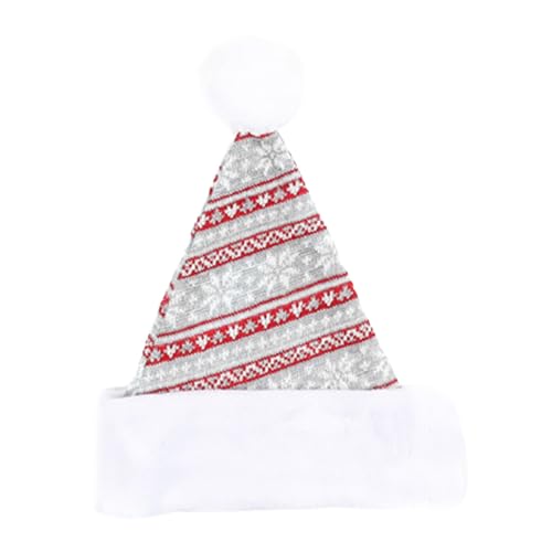 Weihnachtsmütze Nikolausmütze Damen Herren plüsche weihnachtsmann Erwachsene Weihnachtsmann Mütze Nikolausmütze Plüsch Unisex Kappe für Baby Kleinkind Kinder Geschenk Weihnachtshut (Grey, One Size) von Generic